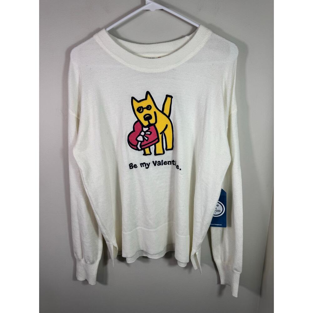 NWT Life Is Good Be My Valentine Long Sleeve Sweater Size Medium